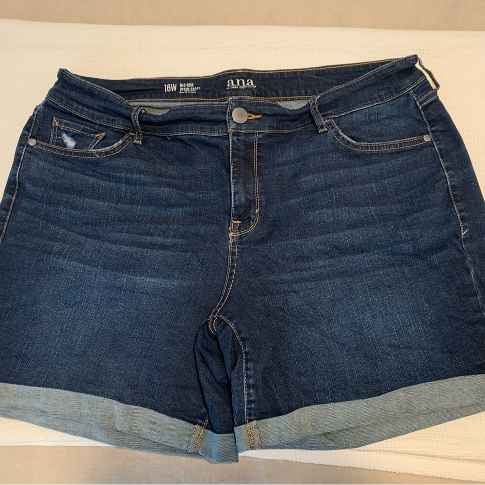 a.n.a Women's Dark Blue Jean Shorts